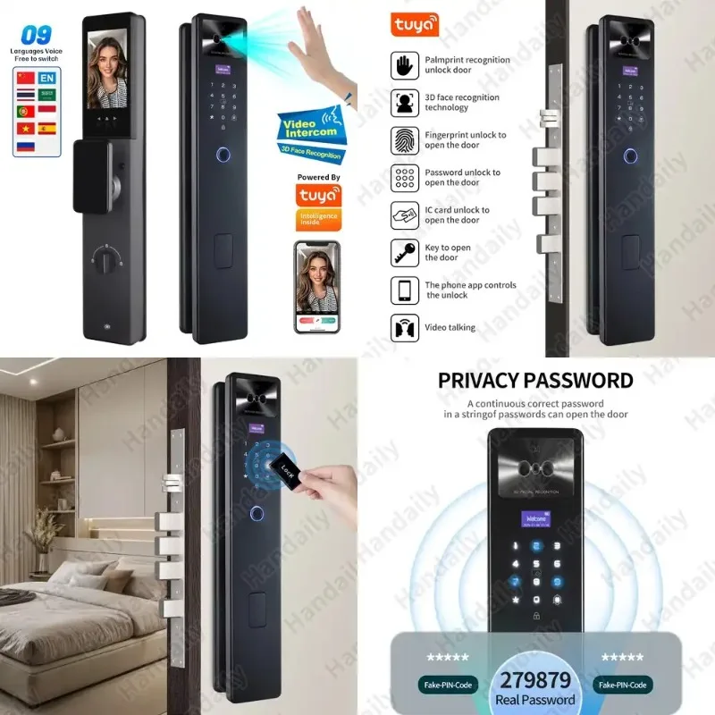 HanDaily Security Palm Vein Smart Lock Video Monitoring 3D Face ID Password Oem Lock Rechargeable Battery
HanDaily Security Palm Vein Smart Lock Video Monitoring 3D Face ID Password Oem Lock Rechargeable Battery