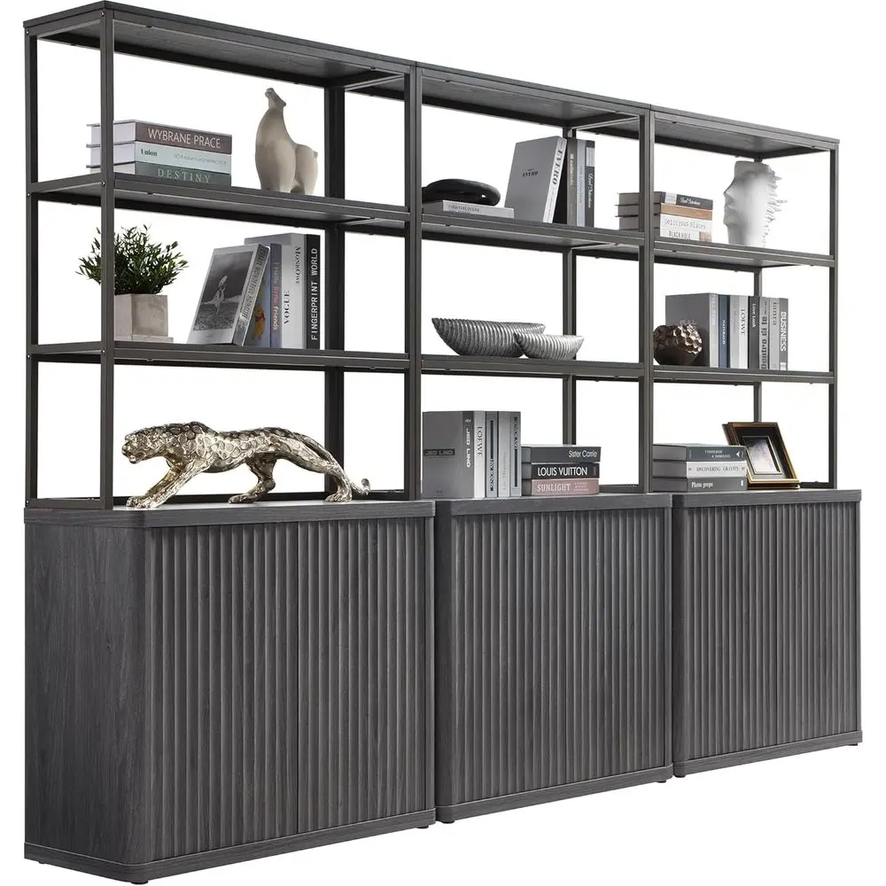 71 Tall 5-Tier Metal Bookcase with Storage for Living Room, Office, and Kitchen
71 Tall 5-Tier Metal Bookcase with Storage for Living Room, Office, and Kitchen