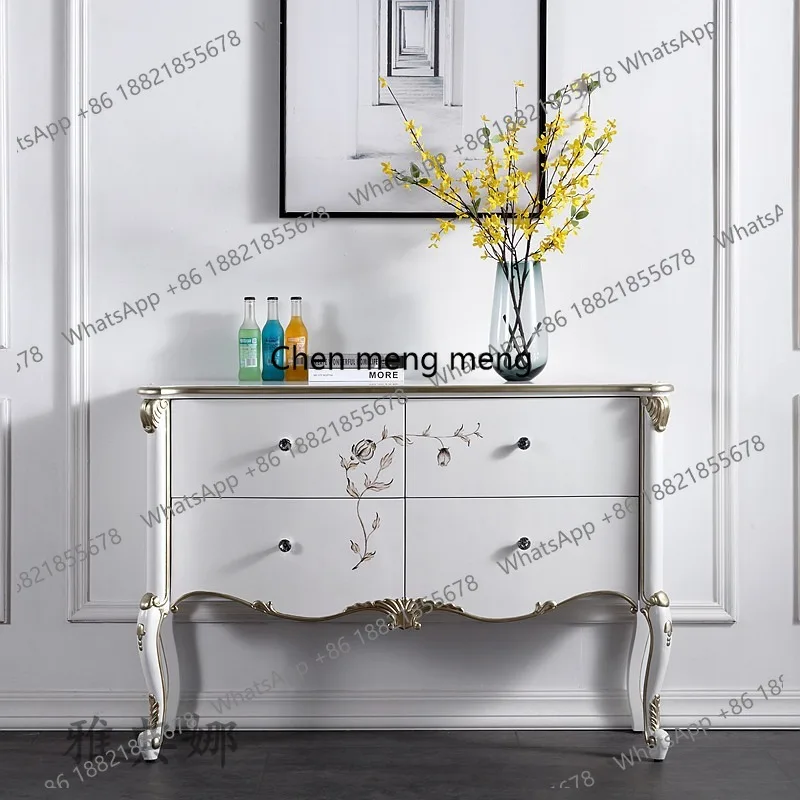 European style entryway sideboard luxury solid wood carved storage cabinet living room decoration cabinet hand-painted
European style entryway sideboard luxury solid wood carved storage cabinet living room decoration cabinet hand-painted