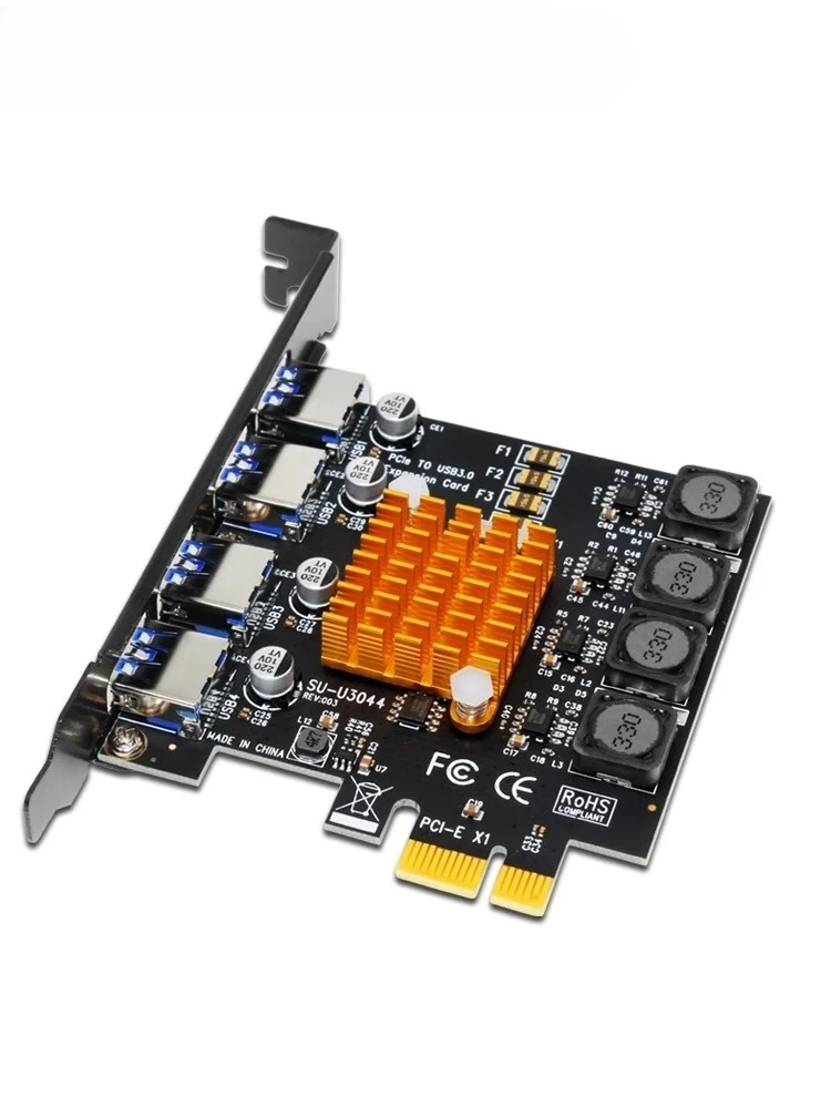 PCI-E to USB 3.0 expansion card, 4-port high-speed desktop USB 3.0 expansion card, 4-port rear NEC
PCI-E to USB 3.0 expansion card, 4-port high-speed desktop USB 3.0 expansion card, 4-port rear NEC