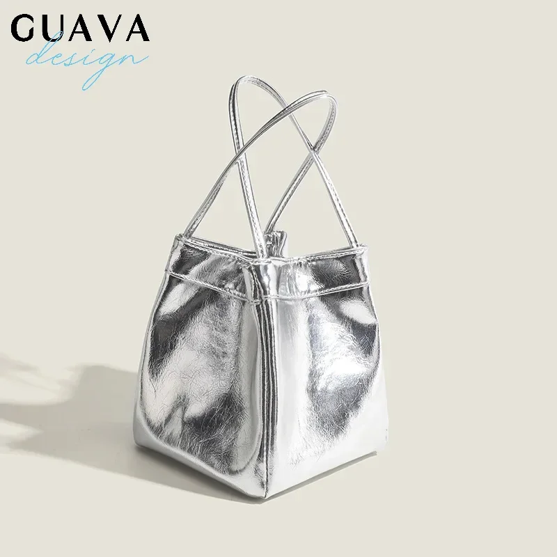 Silver Bucket Bag for Women New Fashionable and Simple Lunch Box Bag Niche Western-style Texture Hand-held Small Bag
Silver Bucket Bag for Women New Fashionable and Simple Lunch Box Bag Niche Western-style Texture Hand-held Small Bag