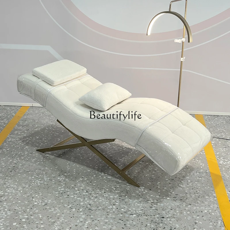 S-type eyelash beauty bed, manicure wash face, ear, eyelash tattoo, special bed for beauty salon
S-type eyelash beauty bed, manicure wash face, ear, eyelash tattoo, special bed for beauty salon