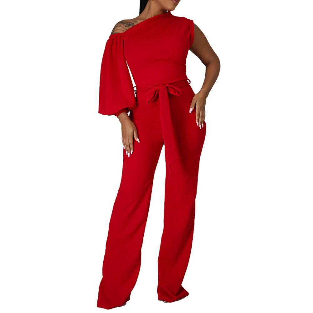 Women Solid Color One Shoulder Sleeveless Jumpsuit High Waist Wide Leg Casual Fashion Romper
Women Solid Color One Shoulder Sleeveless Jumpsuit High Waist Wide Leg Casual Fashion Romper