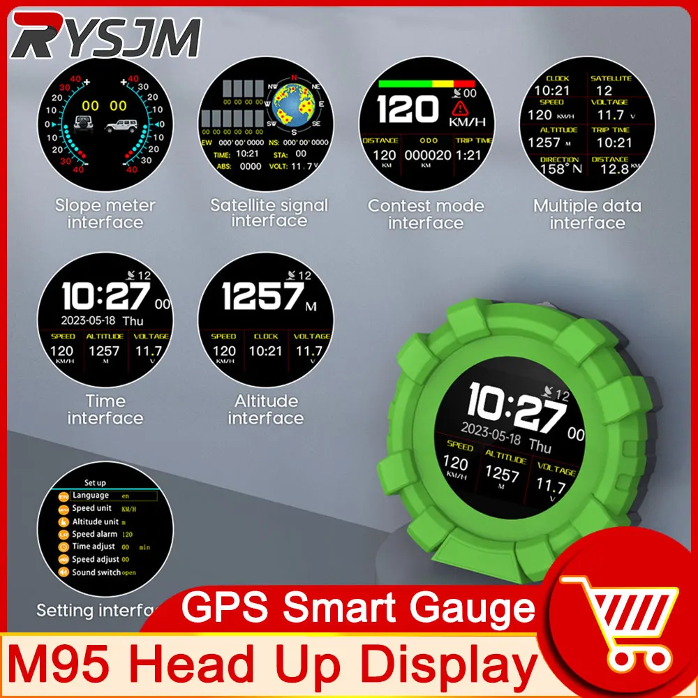 M95 HUD Car 4x4 Inclinometer Provide Slope Angle Speed Satellite Timing GPS Off-road Vehicle Accessories Multifunction Meter
M95 HUD Car 4x4 Inclinometer Provide Slope Angle Speed Satellite Timing GPS Off-road Vehicle Accessories Multifunction Meter