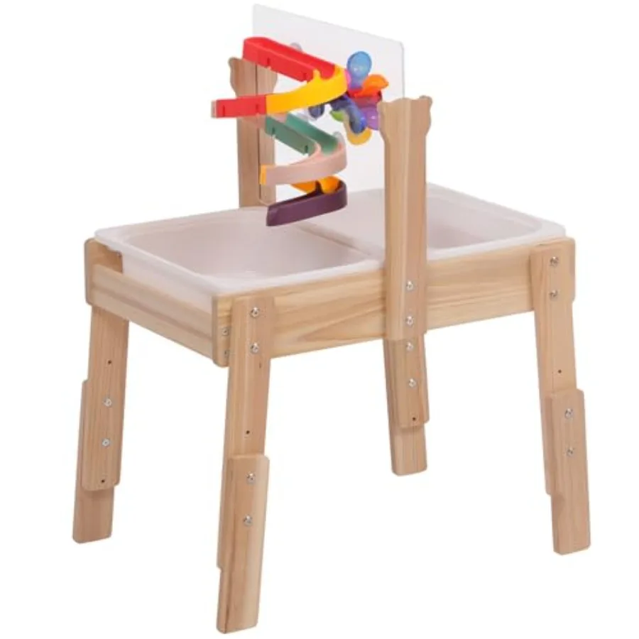 Sensory play table for toddlers, wood material, original wood color, sand and water activity with 2 bins, acrylic board and wat
Sensory play table for toddlers, wood material, original wood color, sand and water activity with 2 bins, acrylic board and wat
