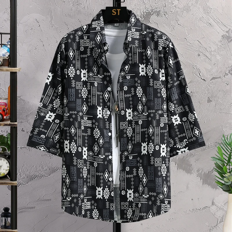 Ice Silk Seven Sleeve Casual Shirt Men's Fashionable Half Sleeve Thin Young Urban Style Summer Shirt Standard Fit Geometric P...
Ice Silk Seven Sleeve Casual Shirt Men's Fashionable Half Sleeve Thin Young Urban Style Summer Shirt Standard Fit Geometric P...