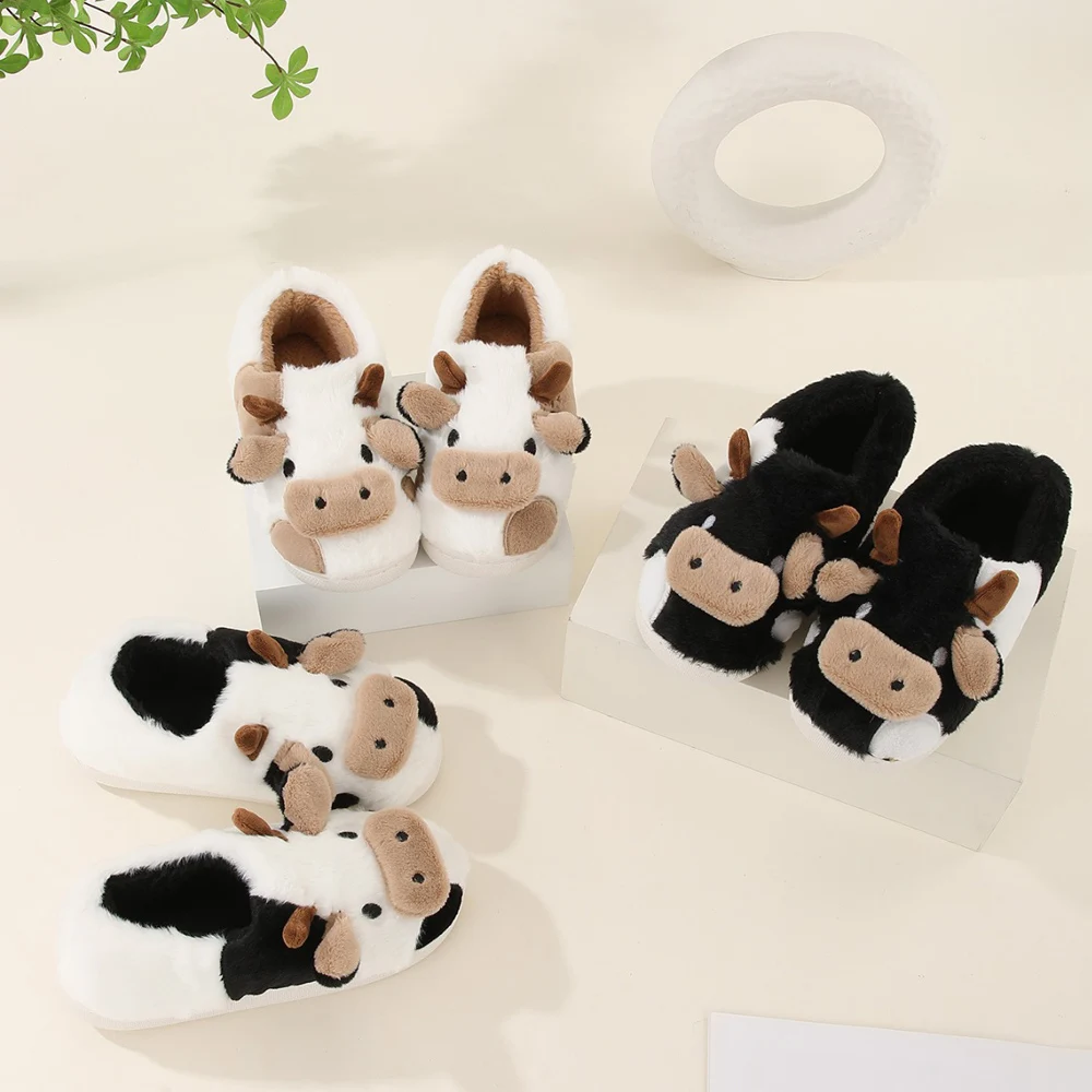 New Winter Unisex Cartoon Cow Warm Plush Slippers Couple's Indoor Non-slip House Slides Men And Women Toe Wrap Home Cotton Shoes
New Winter Unisex Cartoon Cow Warm Plush Slippers Couple's Indoor Non-slip House Slides Men And Women Toe Wrap Home Cotton Shoes