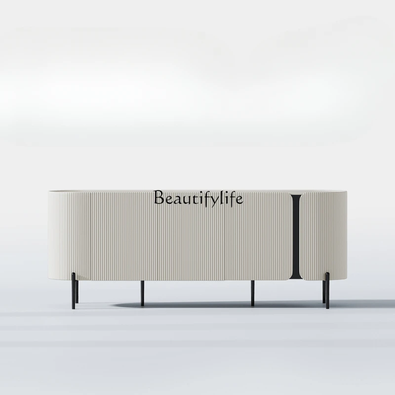 Light luxury minimalist side cabinet gray-white paint modern minimalist storage storage cabinet against the wall
Light luxury minimalist side cabinet gray-white paint modern minimalist storage storage cabinet against the wall