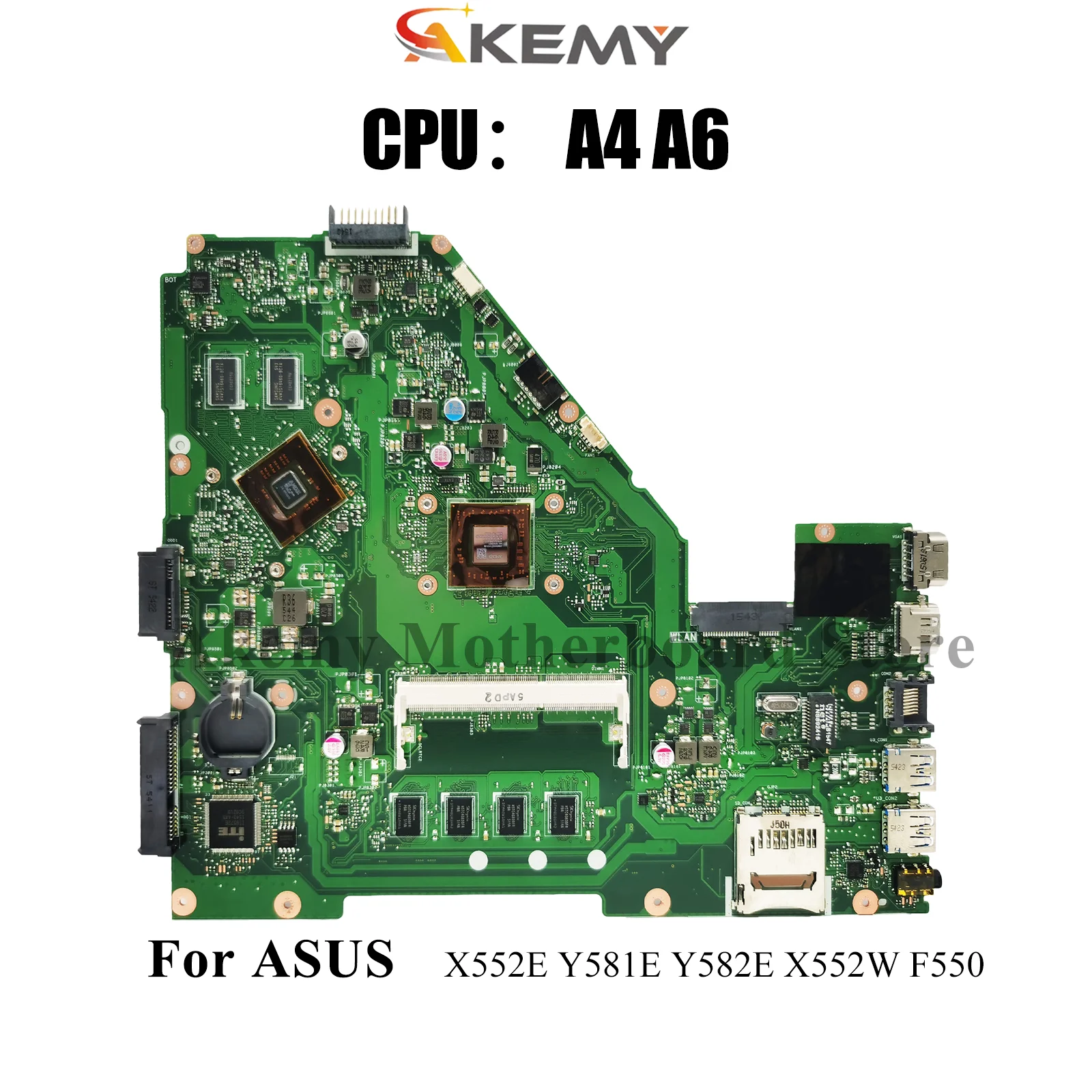 X550WE Материнская плата для ноутбука ASUS VivoBook Y582E X552W Y581E X550WE X552EP X550W F550WE Материнская плата для ноутбука с процессором A4 A6 stk
X550WE Материнская плата для ноутбука ASUS VivoBook Y582E X552W Y581E X550WE X552EP X550W F550WE Материнская плата для ноутбука с процессором A4 A6 stk