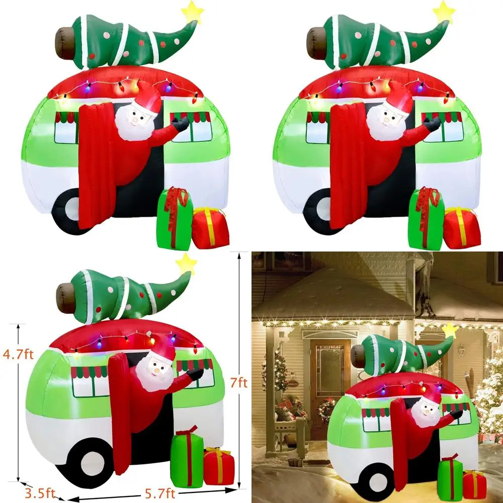 7-Foot Tall Inflatable Santa Driving Car with Tree & Gifts, Illuminated Outdoor Christmas Lawn Ornament
7-Foot Tall Inflatable Santa Driving Car with Tree & Gifts, Illuminated Outdoor Christmas Lawn Ornament