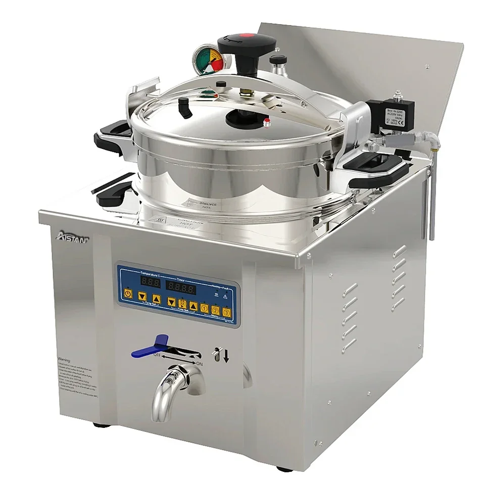 MDXZ22 Stainless Steel Commercial Pressure Fryer: Electric Deep Fryer with Thermostat for Perfect Chicken, Potato Chips
MDXZ22 Stainless Steel Commercial Pressure Fryer: Electric Deep Fryer with Thermostat for Perfect Chicken, Potato Chips