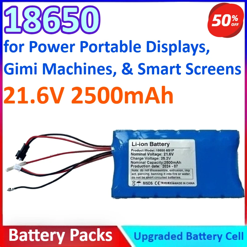 18650 21.6V 2.5Ah General-purpose Factory-Direct Li-ion Battery Pack for Power Portable Displays, Gimi Machines, & Smart Screens
18650 21.6V 2.5Ah General-purpose Factory-Direct Li-ion Battery Pack for Power Portable Displays, Gimi Machines, & Smart Screens