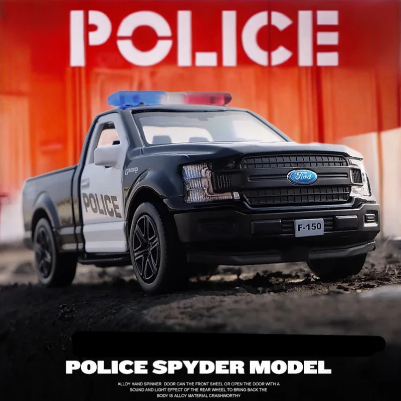 1:36 Ford F-150 Pickup Raptor Police car High Simulation Diecast Metal Alloy Model Car Toys For Children Gift Collection F155
1:36 Ford F-150 Pickup Raptor Police car High Simulation Diecast Metal Alloy Model Car Toys For Children Gift Collection F155