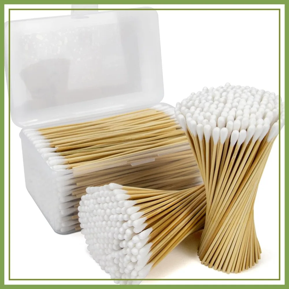 6 Inch Long Cotton Swabs 500 Count - Bamboo Stick, Biodegradable, Cleaning, Makeup, Pet Care with Storage Case
6 Inch Long Cotton Swabs 500 Count - Bamboo Stick, Biodegradable, Cleaning, Makeup, Pet Care with Storage Case