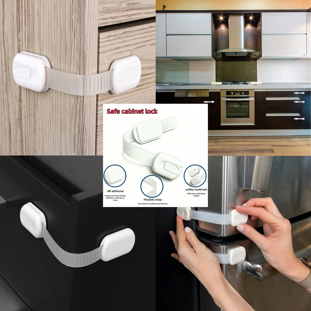 Child safety cabinet with lock, multifunctional lock with sturdy rubber pad, used for cabinets, drawers, ovens, refrigerators
Child safety cabinet with lock, multifunctional lock with sturdy rubber pad, used for cabinets, drawers, ovens, refrigerators