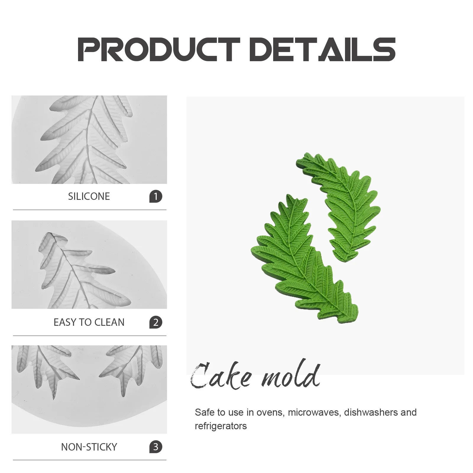 2 Pcs Leaf Mold Decorating Silica Gel Baking Silicone Molds for Fondant
2 Pcs Leaf Mold Decorating Silica Gel Baking Silicone Molds for Fondant