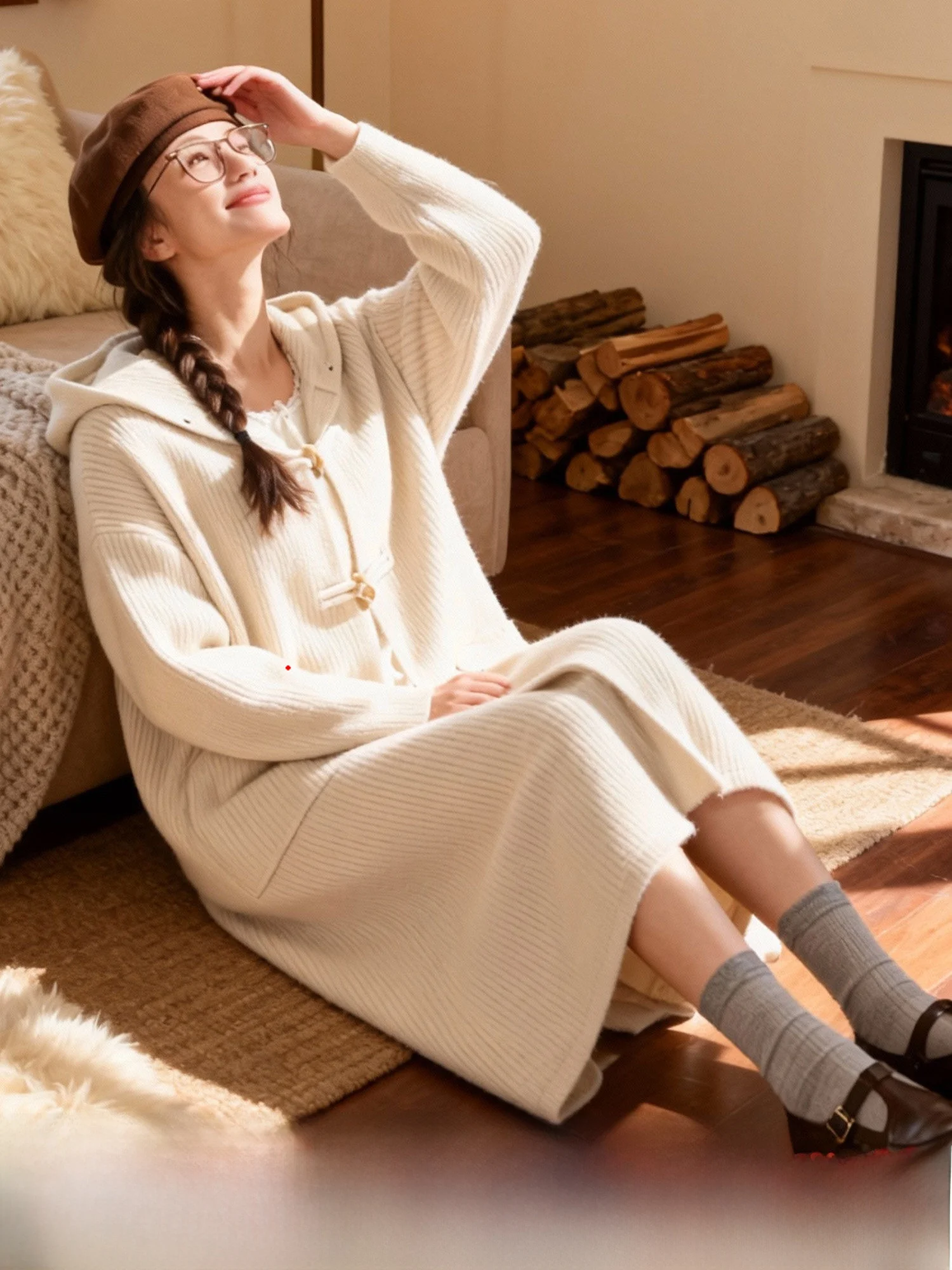 Lazy Holiday 2025 Winter Women's Knitted Long Sve Sweater Coat Simple Hooded Mid-Length Open Cardigan Polyester Spandex Blend
Lazy Holiday 2025 Winter Women's Knitted Long Sve Sweater Coat Simple Hooded Mid-Length Open Cardigan Polyester Spandex Blend