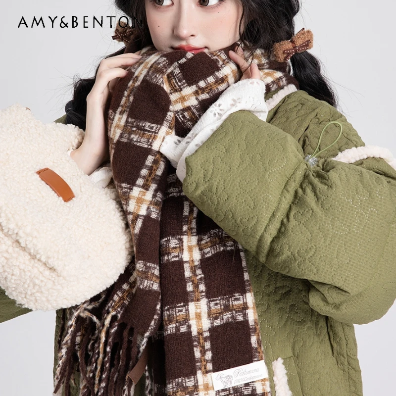 2024 New Winter Versatile Sweet Premium College Style Coffee Plaid Scarf For Women
2024 New Winter Versatile Sweet Premium College Style Coffee Plaid Scarf For Women