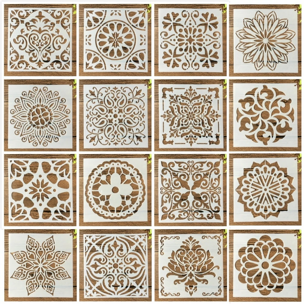 16Pcs/Set 15*15cm Mandala Window Flower DIY Layering Stencils Painting Scrapbook Coloring Embossing Album Decorative Template
16Pcs/Set 15*15cm Mandala Window Flower DIY Layering Stencils Painting Scrapbook Coloring Embossing Album Decorative Template