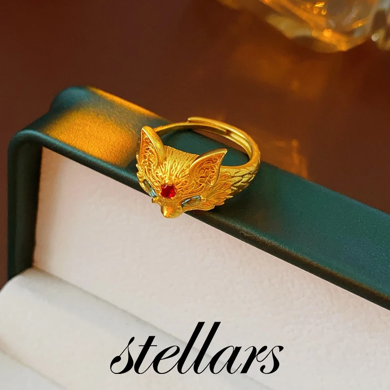 Gold-Plated Fox Open Ring: New Chinese Style Index Finger Ring - Luxury High-End Women's Jewelry for Outfit Matching
Gold-Plated Fox Open Ring: New Chinese Style Index Finger Ring - Luxury High-End Women's Jewelry for Outfit Matching