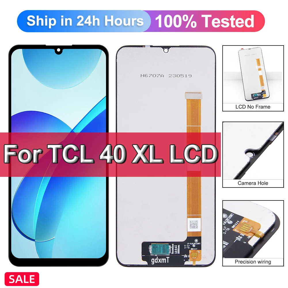 40XL Display For TCL 40 XL T608M LCD Display Touch Screen Digitizer Assembly For TCL 40XL Screen Replacement
40XL Display For TCL 40 XL T608M LCD Display Touch Screen Digitizer Assembly For TCL 40XL Screen Replacement