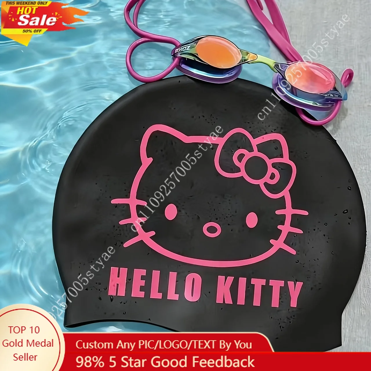 1pc Sanrio Hello Kitty Kuromi Silicone Swimming Cap for Women Waterproof Non-Constricting Comfortable Ear-Covering for Adult
1pc Sanrio Hello Kitty Kuromi Silicone Swimming Cap for Women Waterproof Non-Constricting Comfortable Ear-Covering for Adult
