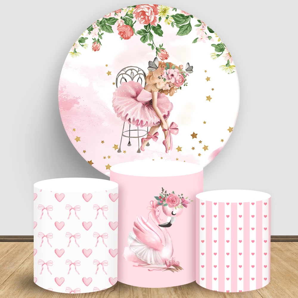 Girls Party Round Backdrop Pink Ballet Princess Cylinder Cake Table Cover Barthday Baby Shower Decoration Photography Background
Girls Party Round Backdrop Pink Ballet Princess Cylinder Cake Table Cover Barthday Baby Shower Decoration Photography Background