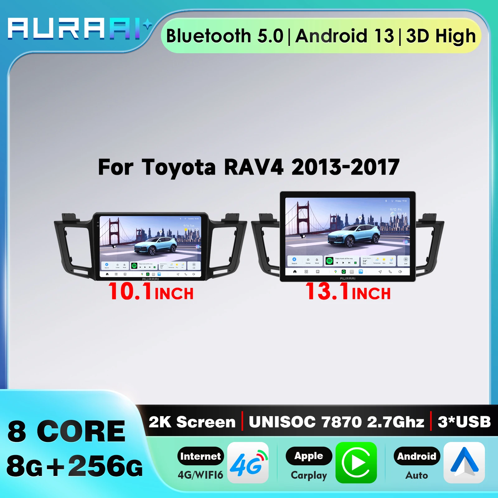 AURAAI Android 13 Wireless Carplay Car Radio For Toyota RAV4 2013 - 2017 Car Intelligent Systems RDS Multimedia Auto GPS WiFi
AURAAI Android 13 Wireless Carplay Car Radio For Toyota RAV4 2013 - 2017 Car Intelligent Systems RDS Multimedia Auto GPS WiFi