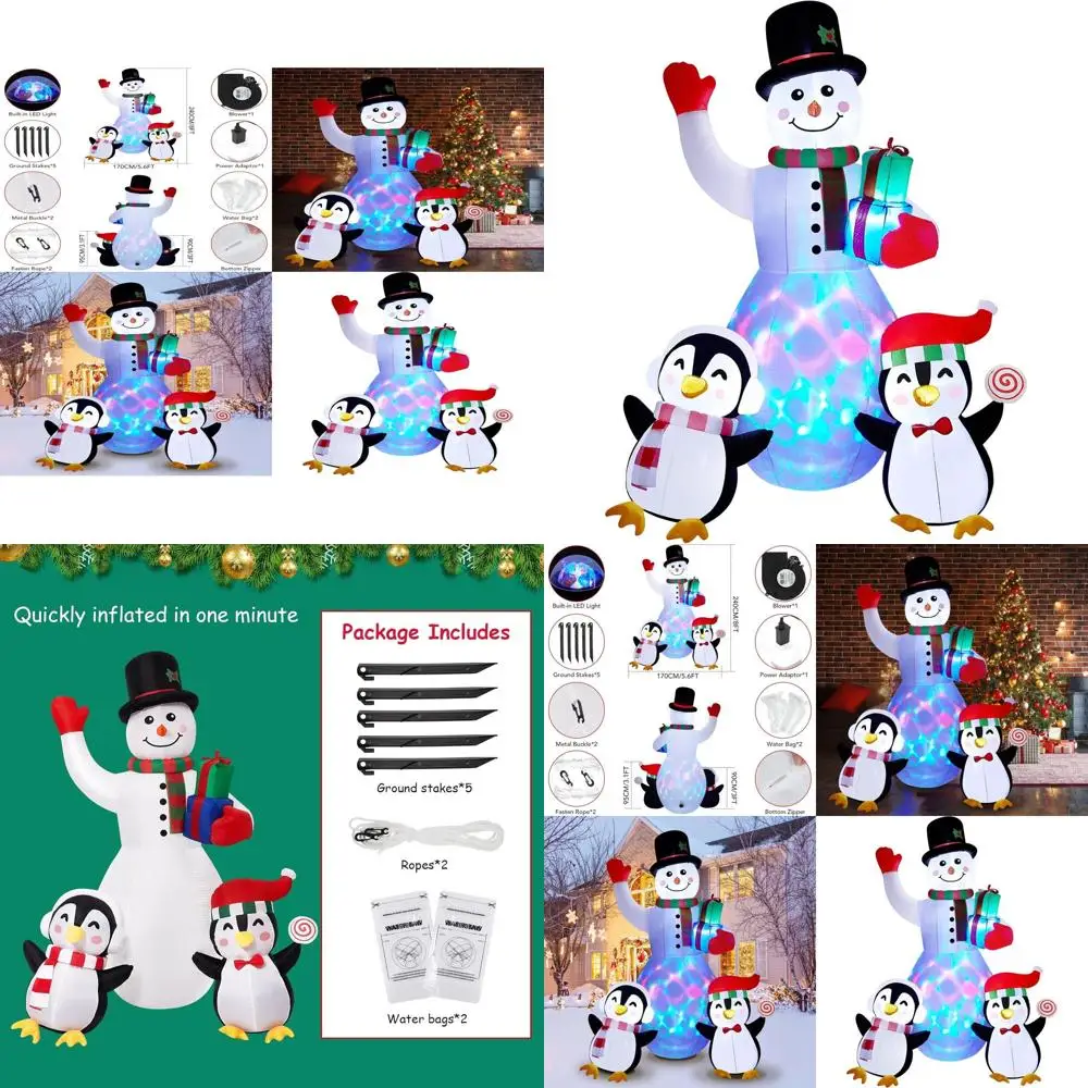 8ft Tall Inflatable Outdoor Christmas Decorations: Snowman, Penguin with Rotating LED Lights for Holiday Lawn Decor
8ft Tall Inflatable Outdoor Christmas Decorations: Snowman, Penguin with Rotating LED Lights for Holiday Lawn Decor