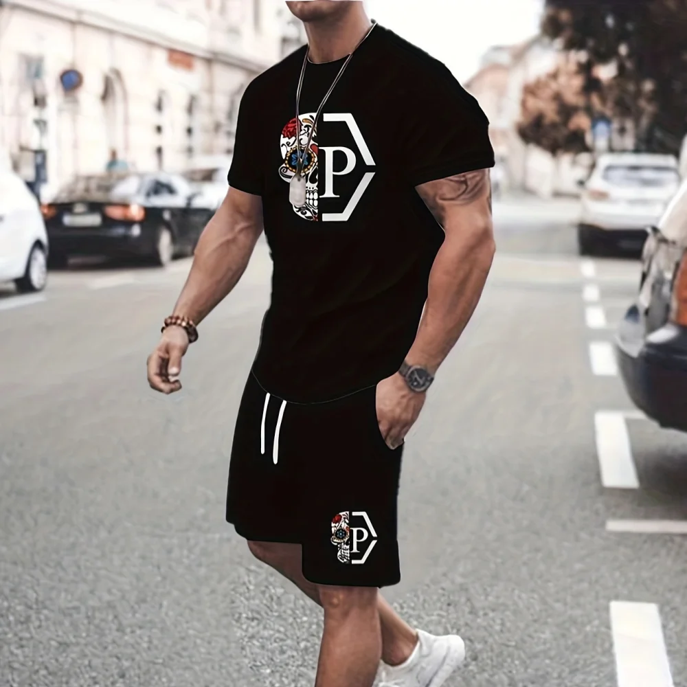 2025 Summer men's fitness sports set Quick dry breathable round neck short sleeve T-shirt + stretch waist shorts 2-piece set
2025 Summer men's fitness sports set Quick dry breathable round neck short sleeve T-shirt + stretch waist shorts 2-piece set