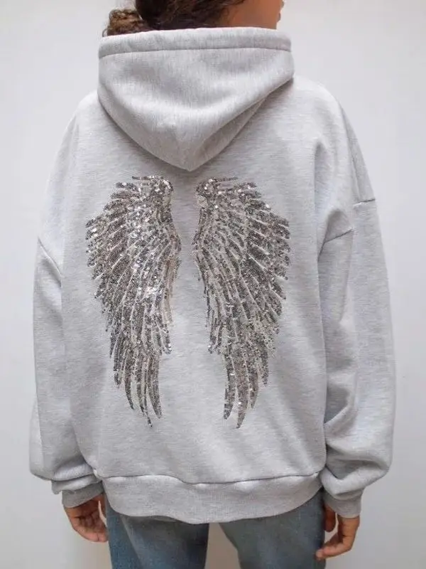 Casual Color Sequin Outfit Pure Color Wings Embroidery Long Pants Hoodie Set Women's Fashion Spring Collection XJGOOD Brand
Casual Color Sequin Outfit Pure Color Wings Embroidery Long Pants Hoodie Set Women's Fashion Spring Collection XJGOOD Brand