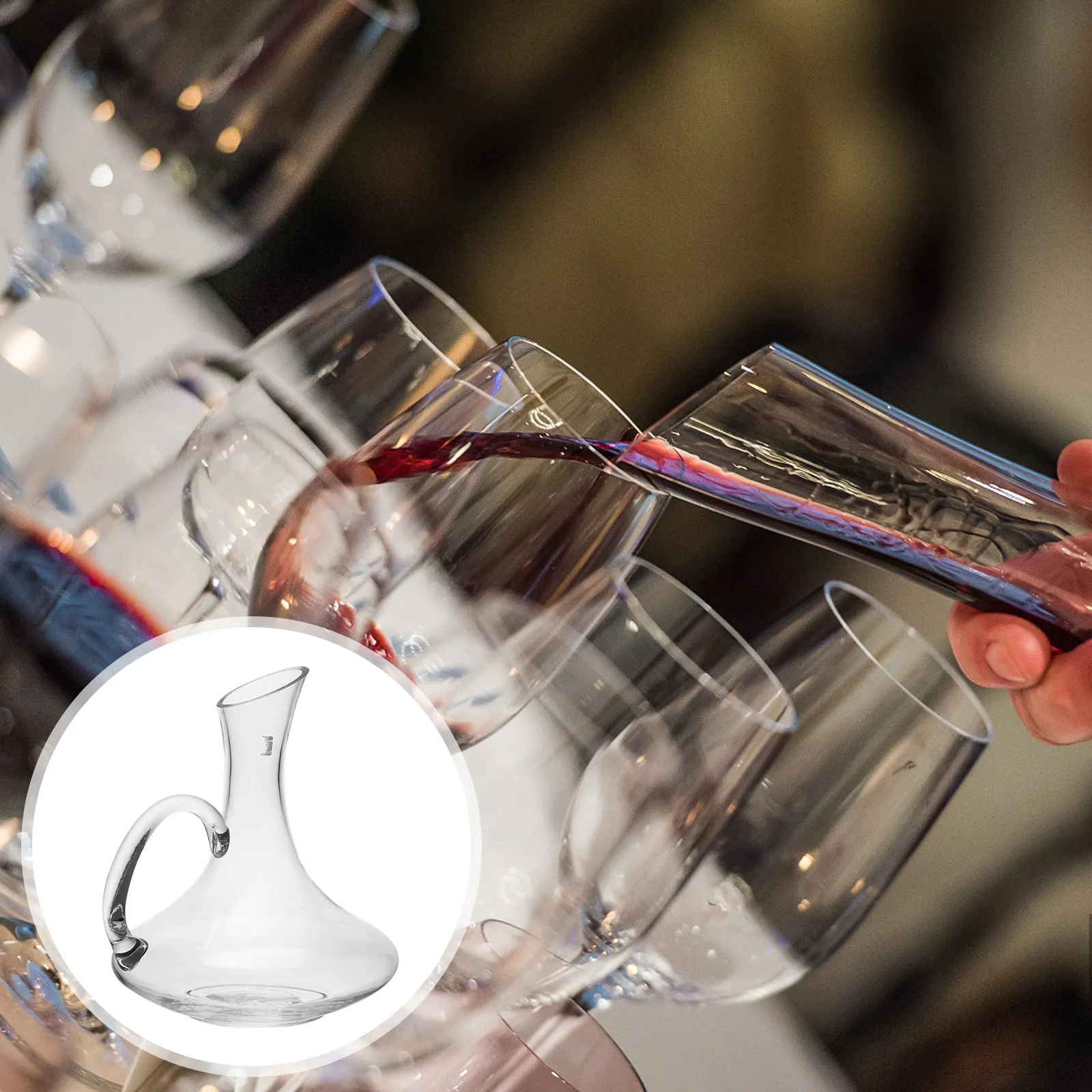 1Pcs Red Wine Decanter Creative Glass Pourer with Handle Sturdy Crack-Proof Distributor Multipurpose Household Bar Restaurant
1Pcs Red Wine Decanter Creative Glass Pourer with Handle Sturdy Crack-Proof Distributor Multipurpose Household Bar Restaurant