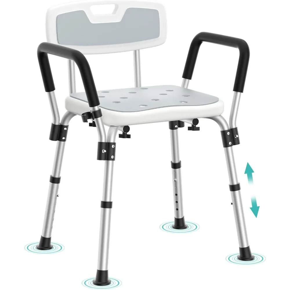 Shower Chair for Elderly & Disabled, Heavy Duty Bath Chair with Pad, 6 Adjustable Height Shower Seat for 5'1"-6'4" Users
Shower Chair for Elderly & Disabled, Heavy Duty Bath Chair with Pad, 6 Adjustable Height Shower Seat for 5'1"-6'4" Users