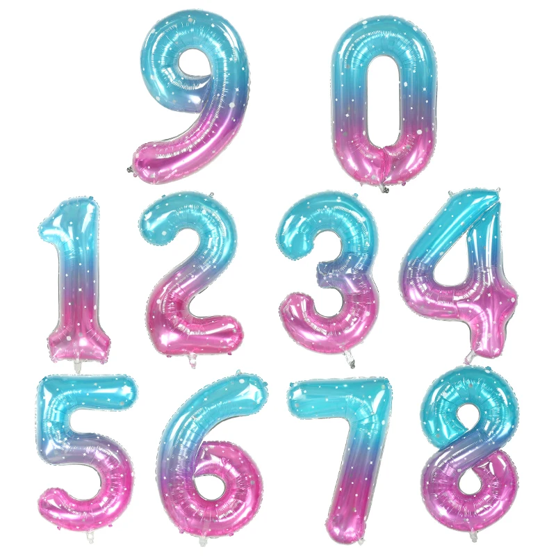 40inch Gradual Color Foil Balloon 0-9 Number Star Sky Mermaid Birthday Party Decoration Accessories Baby Shower Children's Toys
40inch Gradual Color Foil Balloon 0-9 Number Star Sky Mermaid Birthday Party Decoration Accessories Baby Shower Children's Toys