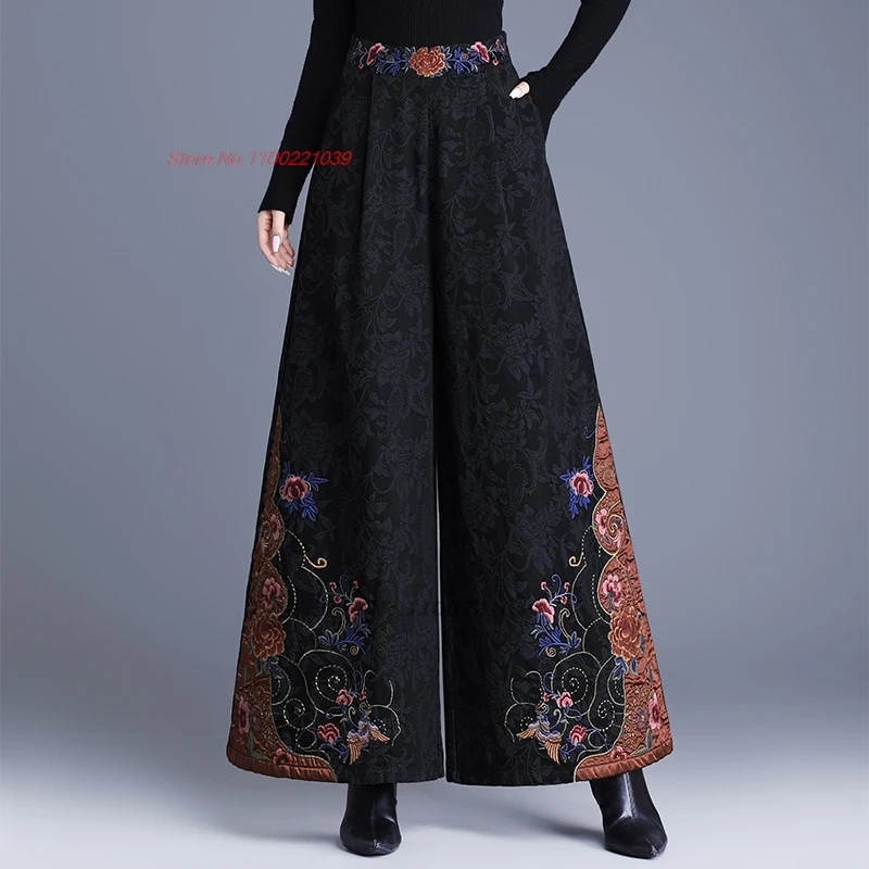 2025 chinese vintage pants national flower embroidery ethnic elastic waist jacquard trousers traditional wide leg pantalones
2025 chinese vintage pants national flower embroidery ethnic elastic waist jacquard trousers traditional wide leg pantalones