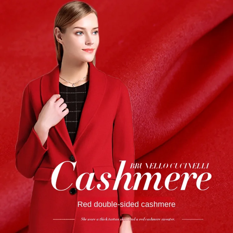 Customized High-end Bright Red Double-sided Cashmere Fabric Short Smooth Wool Autumn and Winter Cashmere Coat Fashion Fabric
Customized High-end Bright Red Double-sided Cashmere Fabric Short Smooth Wool Autumn and Winter Cashmere Coat Fashion Fabric