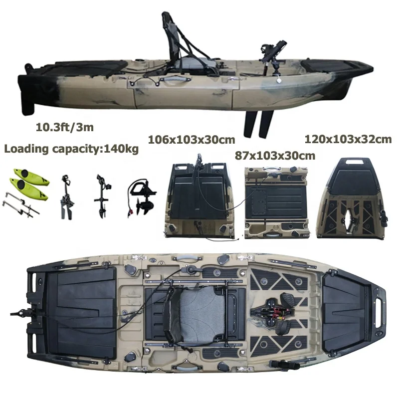 10ft Fin Propeller Pedal Drive Modular Kayak 1Person Solo Motorized Detachable Canoe Fishing HDPE Boat Durable Portable Kajak CE
10ft Fin Propeller Pedal Drive Modular Kayak 1Person Solo Motorized Detachable Canoe Fishing HDPE Boat Durable Portable Kajak CE