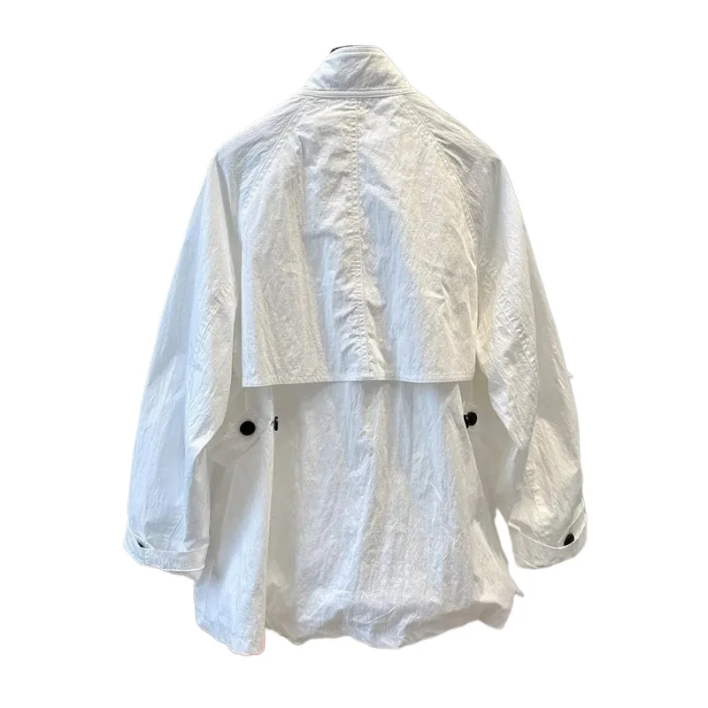Standing Collar Long Women's Coat Solid Color Zipper 2026 Spring Jacket
Standing Collar Long Women's Coat Solid Color Zipper 2026 Spring Jacket