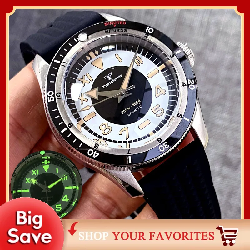Tandorio Vintage 20ATM часы для дайвинга и плавания куполообразный сапфир черный белый цвет NH35 PT5000 40 мм автоматические механические мужские часы светящиеся новые
Tandorio Vintage 20ATM часы для дайвинга и плавания куполообразный сапфир черный белый цвет NH35 PT5000 40 мм автоматические механические мужские часы светящиеся новые