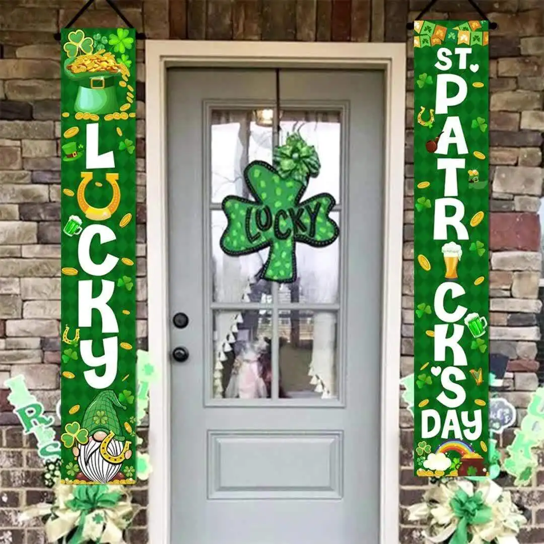 Happy St. Patrick's Day Polyester Door Banners Green & Golden Porch Sign for IndoorOutdoor Party Decorations Lucky Charm Theme
Happy St. Patrick's Day Polyester Door Banners Green & Golden Porch Sign for IndoorOutdoor Party Decorations Lucky Charm Theme