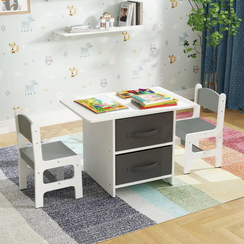 Kids Table and 2 Chairs Set Removable Storage Drawers
Kids Table and 2 Chairs Set Removable Storage Drawers