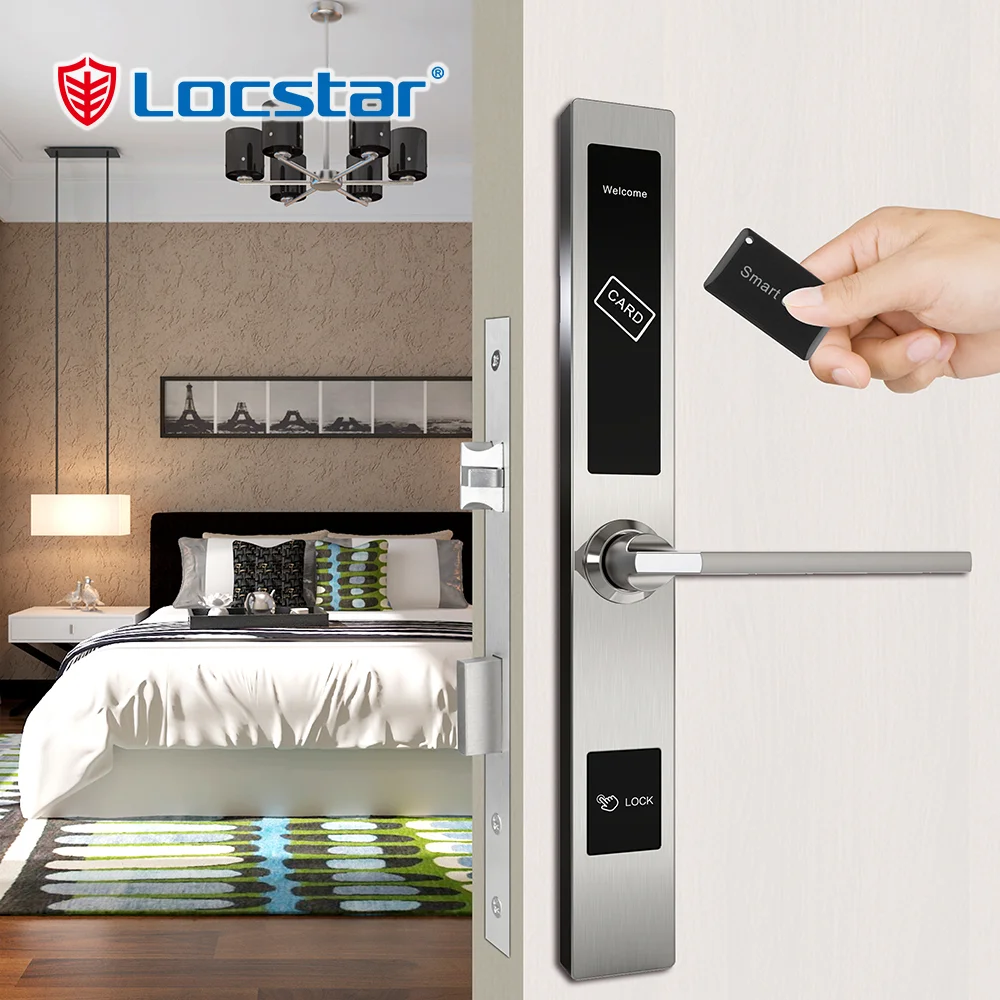 New Stainless Steel Design Intelligent Hotel Locks With Management Software For The Hotel Door