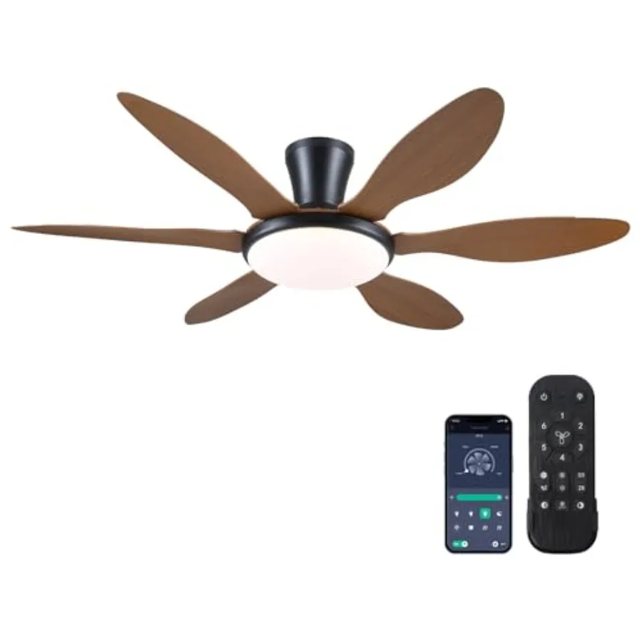 Ceiling Fans with Lights for indoor/outdoor patio use, brown finish, modern low profile flush mount design, 51 inch 6-blade qui
Ceiling Fans with Lights for indoor/outdoor patio use, brown finish, modern low profile flush mount design, 51 inch 6-blade qui