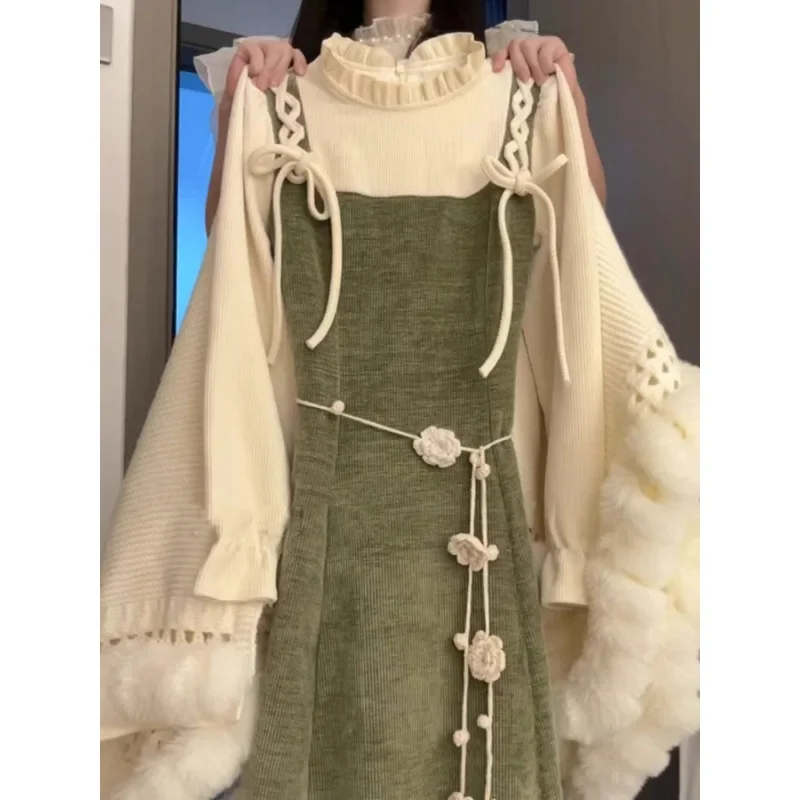 2025 Women's Autumn/Winter Korean-Style Age-Reducing Long-Sleeve Base Layer Top Waist-Fitted Slimming Belt Dress 2-Piece Set
2025 Women's Autumn/Winter Korean-Style Age-Reducing Long-Sleeve Base Layer Top Waist-Fitted Slimming Belt Dress 2-Piece Set