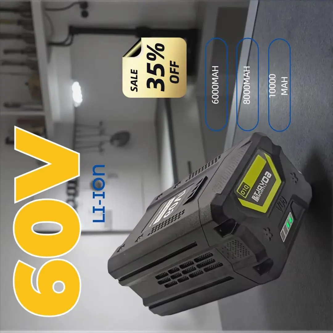 60V pro Grade Rechargeable Lithium-ion Battery 10Ah Outdoor Power for Lawn Mower Trimmers Edgers Chainsaws Pole Saws Blower
60V pro Grade Rechargeable Lithium-ion Battery 10Ah Outdoor Power for Lawn Mower Trimmers Edgers Chainsaws Pole Saws Blower
