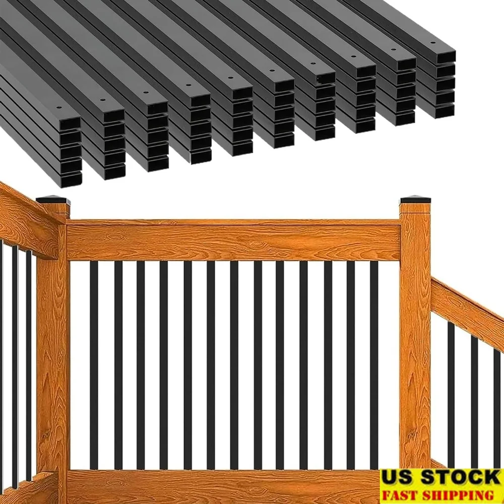 51 Pack 36 Inch Black Hollow Metal Deck Balusters Rust Resistant Durable Spindles with Screws Decks Porches Staircases
51 Pack 36 Inch Black Hollow Metal Deck Balusters Rust Resistant Durable Spindles with Screws Decks Porches Staircases