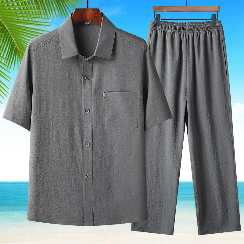 Ice Silk Short-sleeved Shirt Men's Summer Suit Summer Clothes Summer Men's Shirt
Ice Silk Short-sleeved Shirt Men's Summer Suit Summer Clothes Summer Men's Shirt