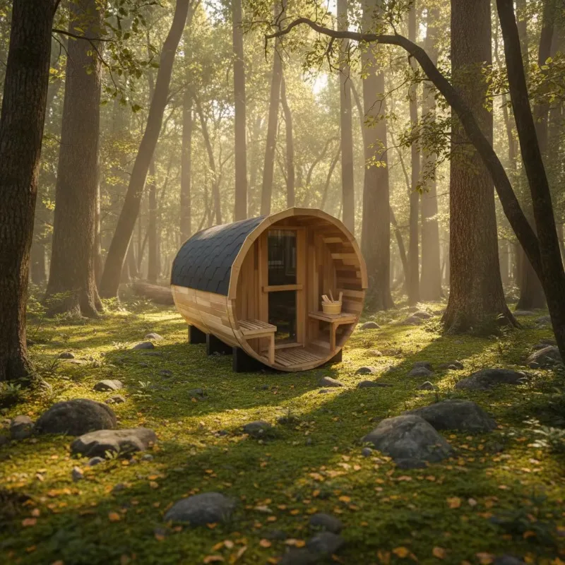 Eco-friendly spliced redwood traditional steam sauna room, wooden outdoor barrel sauna room suitable for family use.
Eco-friendly spliced redwood traditional steam sauna room, wooden outdoor barrel sauna room suitable for family use.