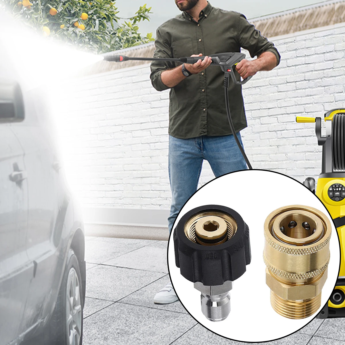 1Pcs High-Pressure Cleaner Adapter Package Fast-Connect Assembly Featuring M22-14 Copper Connectors & 3/8 Adapter
1Pcs High-Pressure Cleaner Adapter Package Fast-Connect Assembly Featuring M22-14 Copper Connectors & 3/8 Adapter