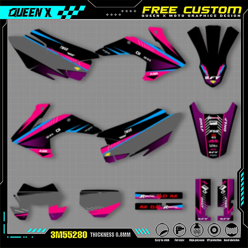 Queen X MOTOR Custom Team Graphics Decals Stickers Kit For Honda 2015 2016 2017 2018 2019 2020 CRF230F CRF150F 004
Queen X MOTOR Custom Team Graphics Decals Stickers Kit For Honda 2015 2016 2017 2018 2019 2020 CRF230F CRF150F 004